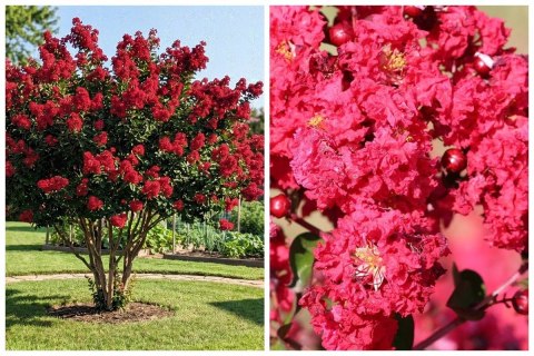 Lagerstroemia Indyjska Dynamite Najpiękniejsze Kwiaty Sadzonki Doniczka 0,5L